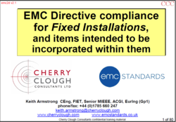 EMC Directive Compliance for Fixed Installations and items intended to be incorporated for use within them image #1