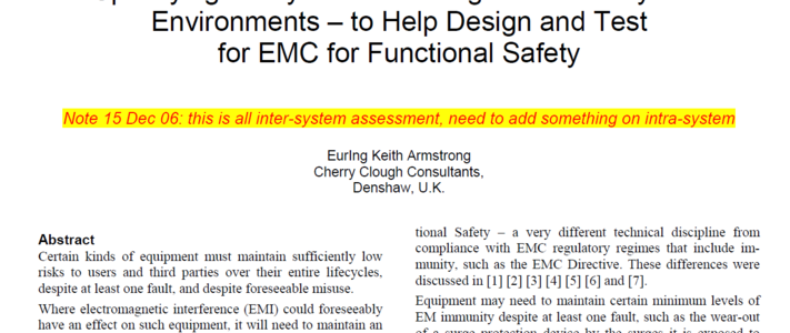 Specifying Lifecycle Electromagnetic and Physical Environments to Help Design and Test for EMC for Functional Safety image #1