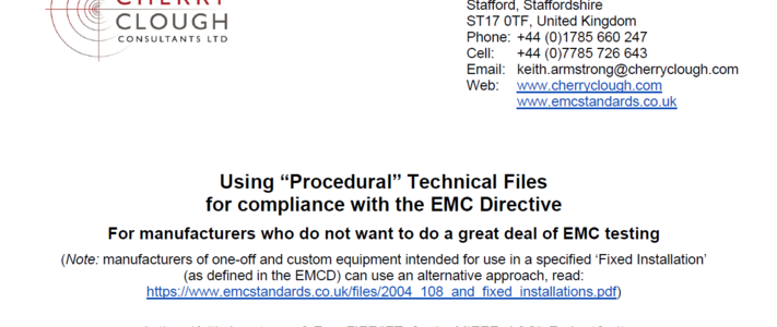 Using 'Procedural' Technical Files for compliance with the EMC Directive image #1