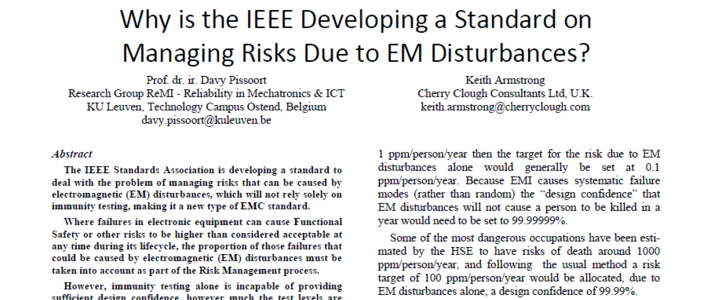 Why is the IEEE developing a standard on managing EMI risks, Ottawa 2016 image #1